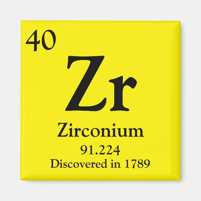 Zirconium Periodic Table Magnet (Front)