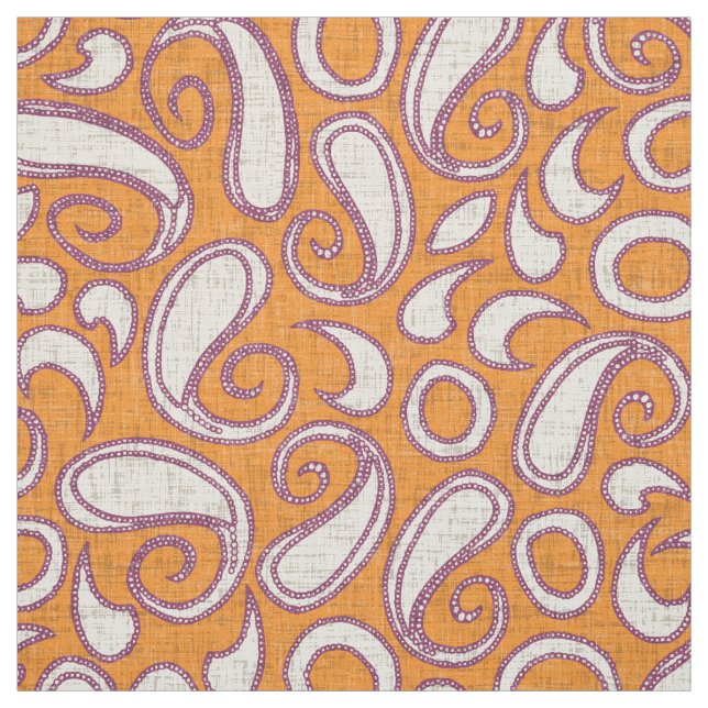 ziya tangerine damson fabric (Swatch)