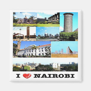 zKE015 NAIROBI Love, Mosaic, Kenya, Africa, Fridge Magnet