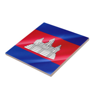 zKH002 Cambodian waving FLAG Cambodia, Tile