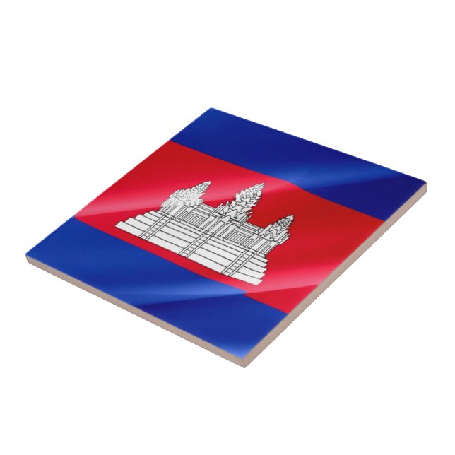 zKH002 Cambodian waving FLAG Cambodia, Tile (Side)