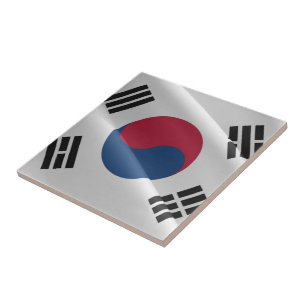 zKR002 South Korean waving FLAG South Korea Tile
