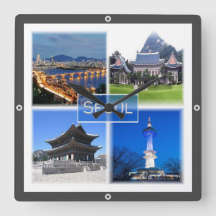 zKR003 SEOUL, South Korea ROK, Asia, Square Wall Clock