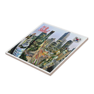 zKR006 SEOUL panorama, South Korea, Tile