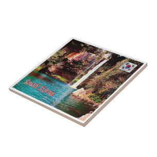zKR009 Waterfall JEJU ISLAND, South Korea, Fridge Tile