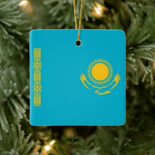zKZ001 Kazakh FLAG Kazakhstan, Ceramic Ornament