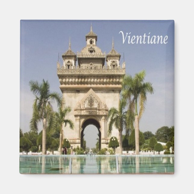zLA004 VIENTIANE, Laos, Asia, Fridge  Magnet (Front)