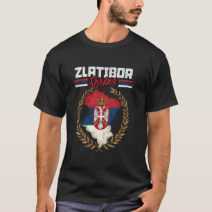 Zlatibor Serbia Travel Serbian Flag Map Srbija T-Shirt