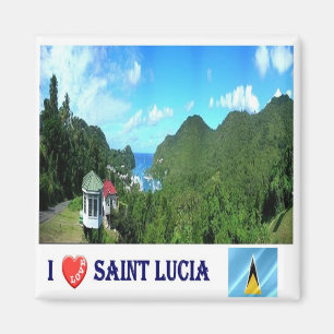 zLC004 SAINT LUCIA I Love, America, Fridge Magnet