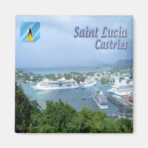 zLC009 CASTRIES, Harbour, Saint Lucia, Fridge Magnet