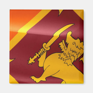 zLK002 waving Sinhalese FLAG Sri Lanka, Fridge Magnet