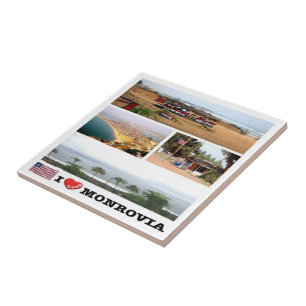 zLR008 MONROVIA I Love, Mosaic, Liberia, Tile