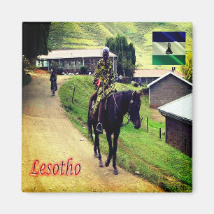 zLS003 LESOTHO, Basotho Blanket, Africa, Fridge Magnet
