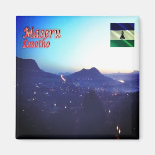 zLS009 MASERU Night, Lesotho, Africa, Fridge Magnet
