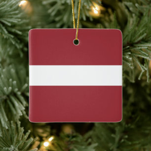 zLV001 LATVIA FLAG, Ceramic Ornament