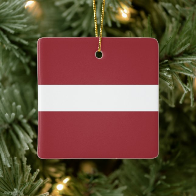 zLV001 LATVIA FLAG, Ceramic Ornament (Tree)