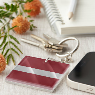 zLV002 LATVIA waving FLAG, Keychain