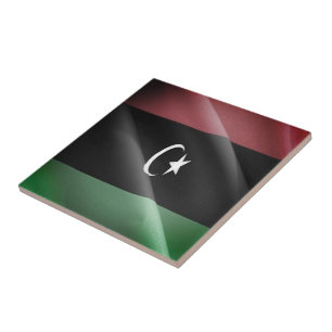 zLY002 LIBYA, Waving Flag Lebanese, Africa, Tile