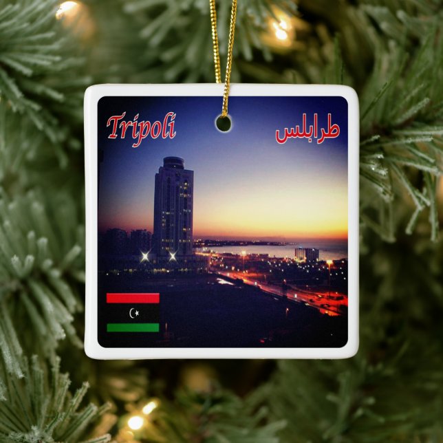 zLY014 TRIPOLI, Libya, Africa, Ceramic Ornament (Tree)