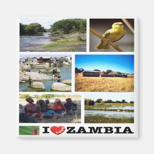 ZM - Zambia - I Love - Collage Mosaic Magnet