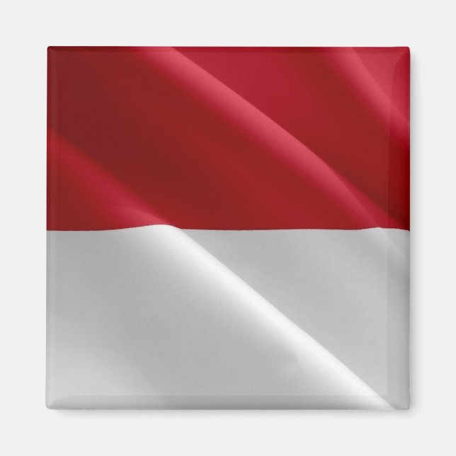 zMC002 MONEGASQUE wavig FLAG, Principality Monaco, Magnet (Front)