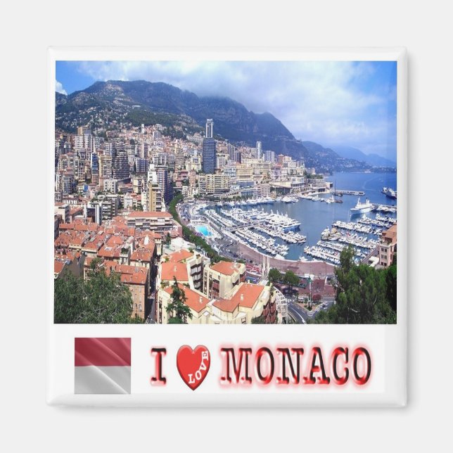 zMC007 PRINCIPALITY OF MONACO, I Love, Fridge Magnet (Front)