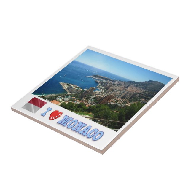zMC008 PRINCIPALITY OF MONACO, I Love, Tile (Side)