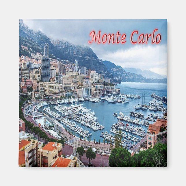 zMC018 MONTE CARLO Panorama, Monaco, Fridge Magnet (Front)