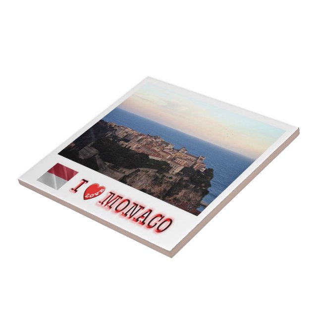 zMC024 VILLE MONACO wiew and "I LOVE", Tile (Side)