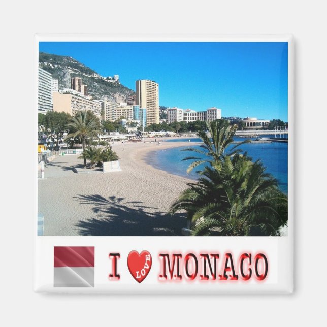 zMC043 LARVOTTO "I Love", Monaco, Fridge Magnet (Front)