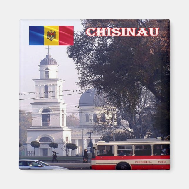 zMD010 CHISINAU Town Center, Moldova, Fridge Magnet (Front)