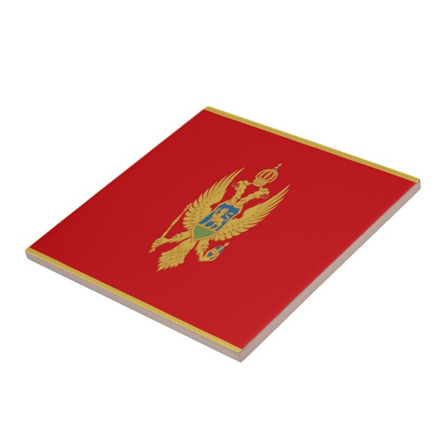 zME001 Montenegrin FLAG, Montenegro, Tile (Side)