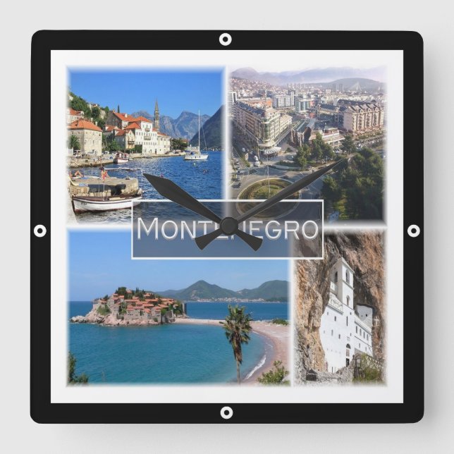 zME003 MONTENEGRO, Europe, Square Wall Clock (Front)