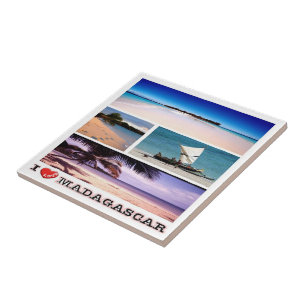 zMG012 MADAGASCAR I Love, Mosaic, Africa, Tile