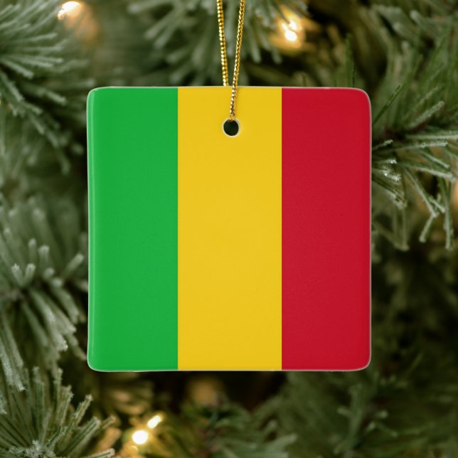 zML001 MALI, Flag, Africa, Ceramic Ornament (Tree)