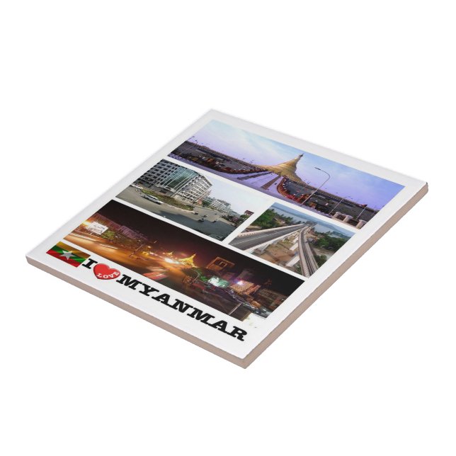 zMM005 i love MYANMAR, Burna, Asia, Tile (Side)