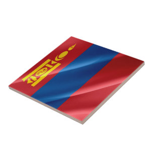 zMN002 waving Mongolian FLAG Mongolia,  Tile