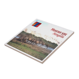 zMN008 KHONGORYN ELS CAMELS, Mongolia, Tile