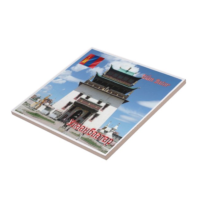 zMN009 GANDAN MONASTERY, Mongolia, Asia, Tile (Side)