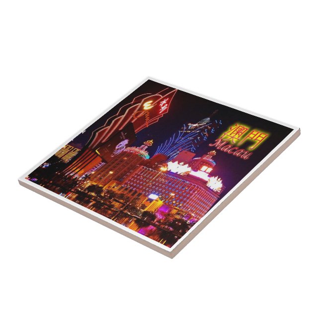zMO011 CASINO LIGHTS, Macau or Macao, Tile (Side)