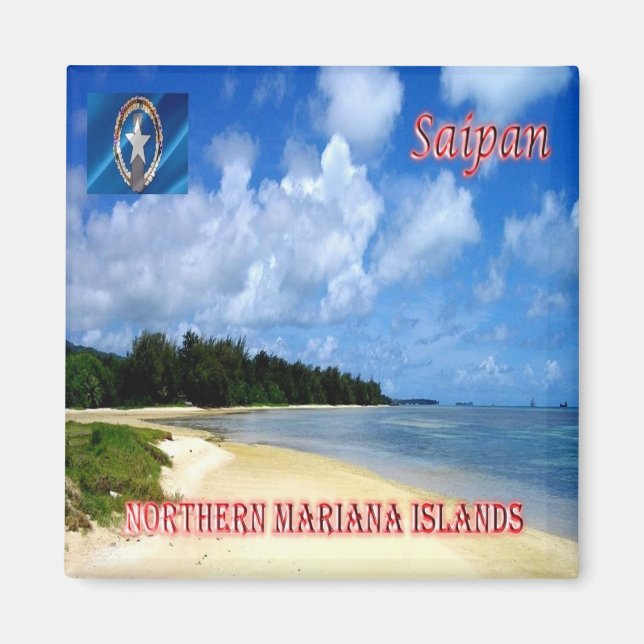 zMP004 SAIPAN, NORTHERN MARIANA ISLANDS, Fridge Magnet (Front)