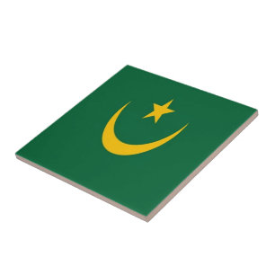 zMR001 MAURITANIA, Flag, Africa, Tile
