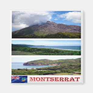 zMS003 MONTSERRAT, Mosaic, America, Fridge Magnet