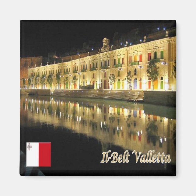 zMT011 IL-BELT waterfront VALLETTA, Malta, Fridge Magnet (Front)