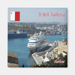 zMT014 IL BELT Harbour VALLETTA, Malta, Fridge Magnet