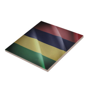 zMU002 MAURITIUS, Waving Flag, Africa, Tile