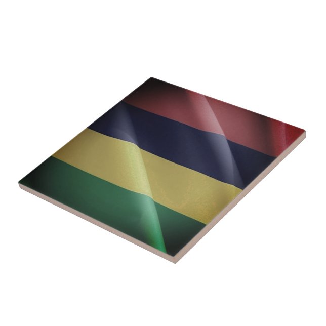 zMU002 MAURITIUS, Waving Flag, Africa, Tile (Side)