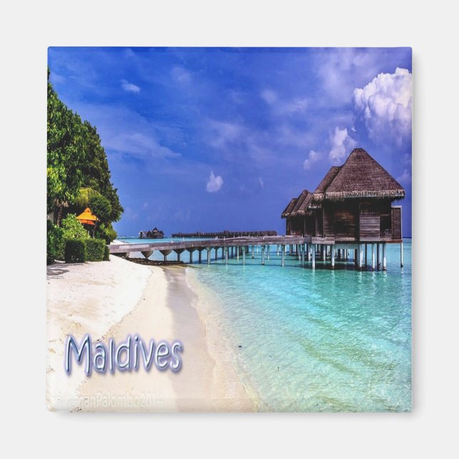 zMV004 islands MALDIVES beach, Asia, Fridge Magnet (Front)