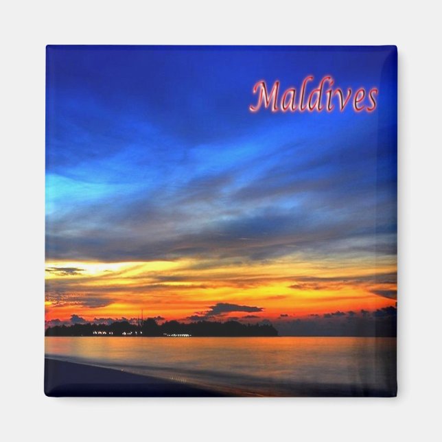 zMV014 sunset MALDIVES, Asia, Fridge  Magnet (Front)