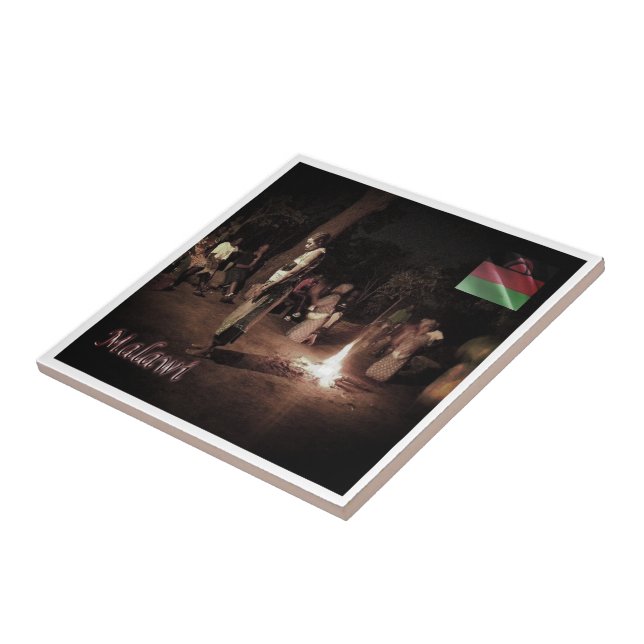 zMW003 MALAWI, Folkloristic Dance, Africa, Tile (Side)